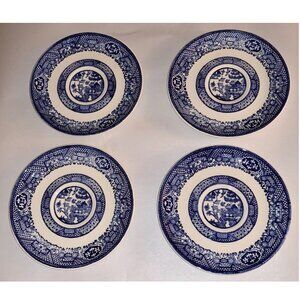 Vintage Blue Willow Teacup Saucers (Set of 4)